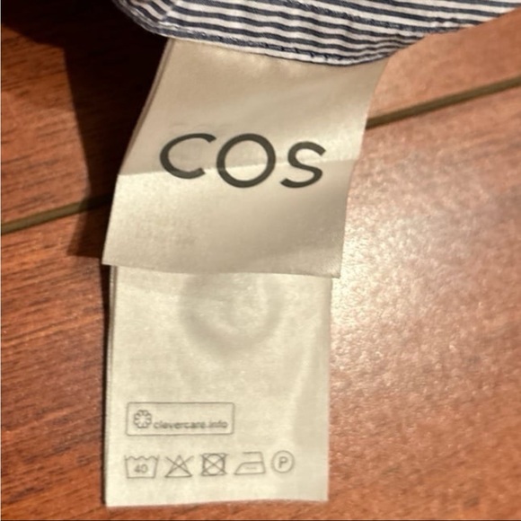 COS Blue Striped Balloon Sleeve Blouse - Picture 9 of 9